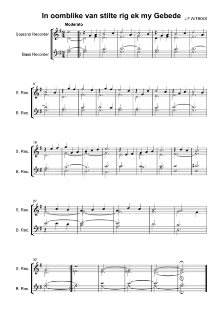 Recorder Quartet Sonata 1 Mov Iii Allegro Sheet Music