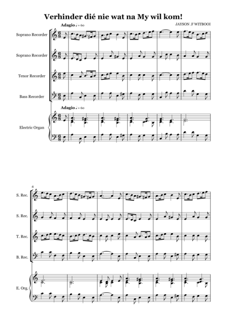 Free Sheet Music Recorder Quartet Sonata 2 Mov Ii Adagio