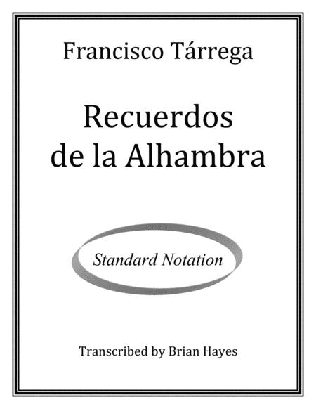 Free Sheet Music Recuerdos De La Alhambra Standard Notation