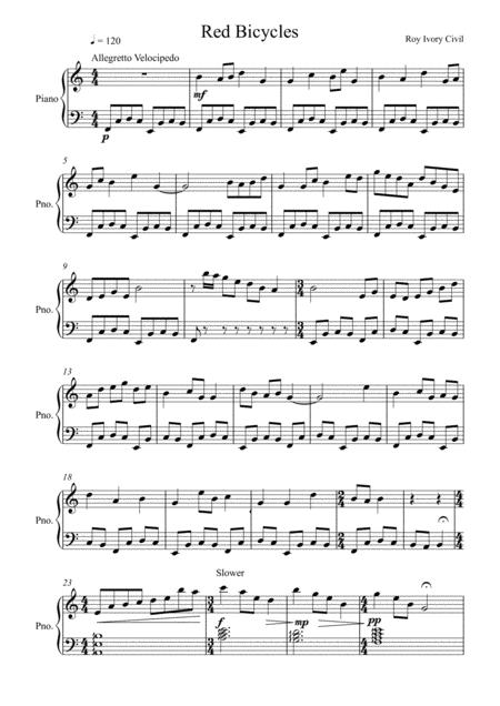 Free Sheet Music Red Bicycles