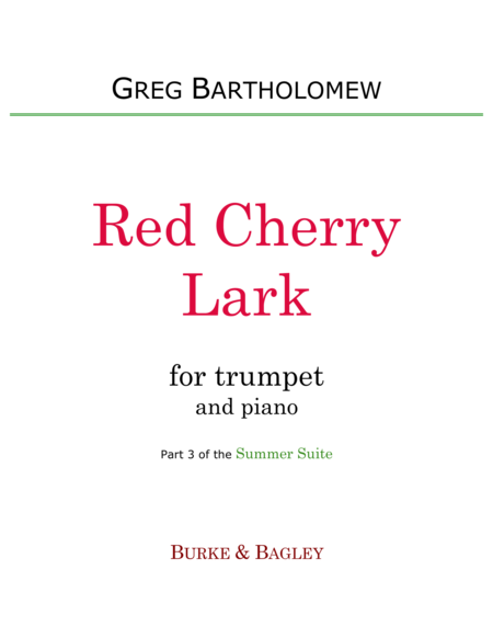Free Sheet Music Red Cherry Lark Trumpet Piano