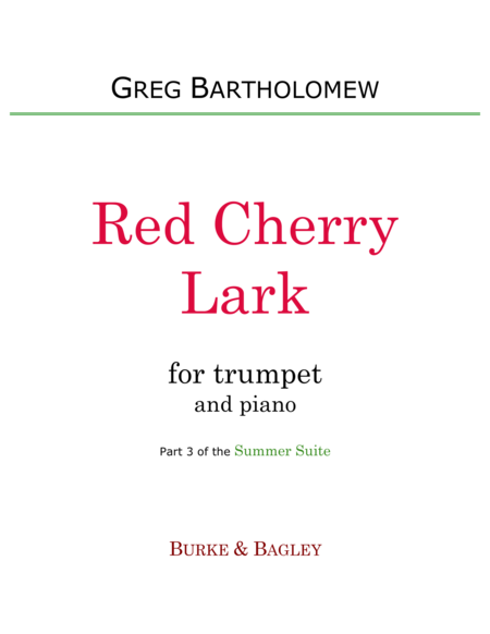 Red Cherry Lark Trumpet Piano Sheet Music