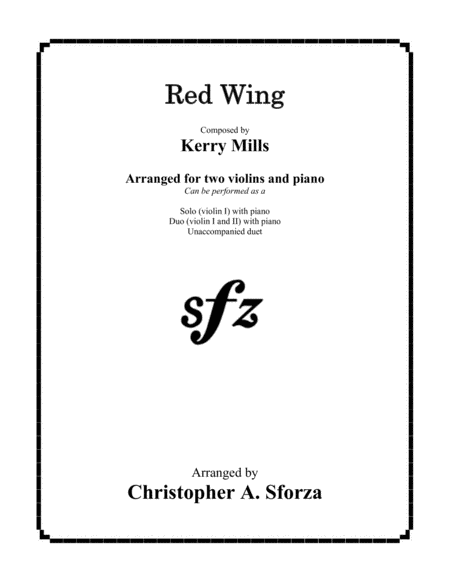 Red Wing For Two Violins And Piano Sheet Music