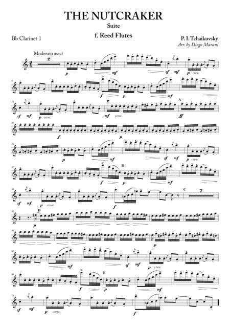Free Sheet Music Reed Flutes From Nutcracker Suite For Clarinet Quartet