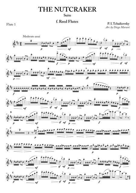 Reed Flutes From Nutcracker Suite For Flute Quartet Sheet Music