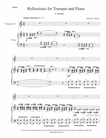 Refections For Trumpet And Piano Sheet Music