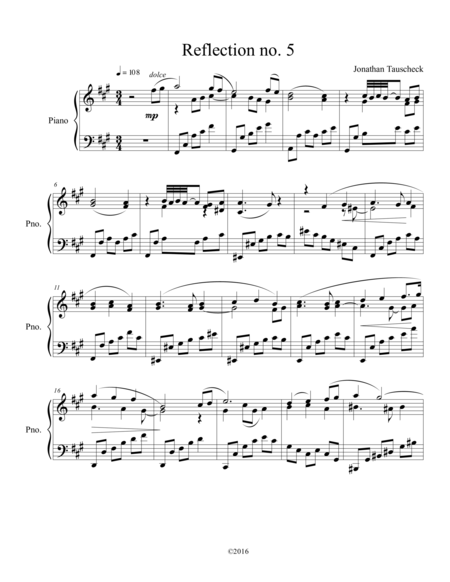 Reflection No 5 Sheet Music