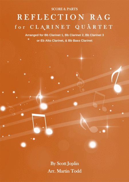 Free Sheet Music Reflection Rag For Clarinet Quartet