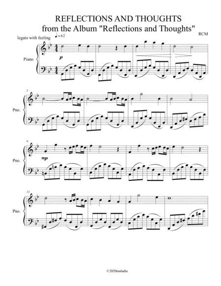 Reflections And Thoughts Sheet Music