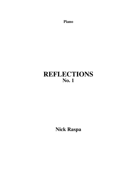 Reflections I Sheet Music