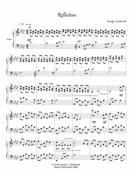 Free Sheet Music Reflections