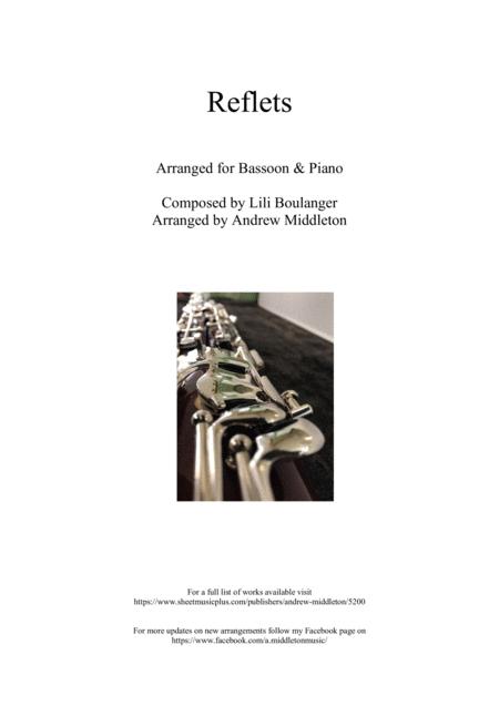 Free Sheet Music Reflets Arranged For Bassoon And Piano