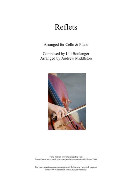 Reflets Arranged For Cello And Piano Sheet Music