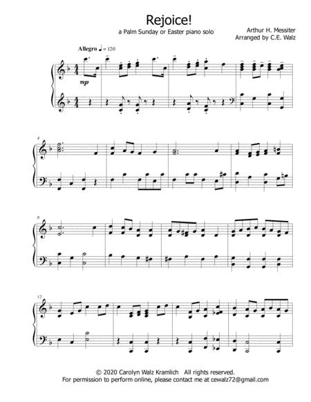 Rejoice A Palm Sunday Or Easter Piano Solo Sheet Music