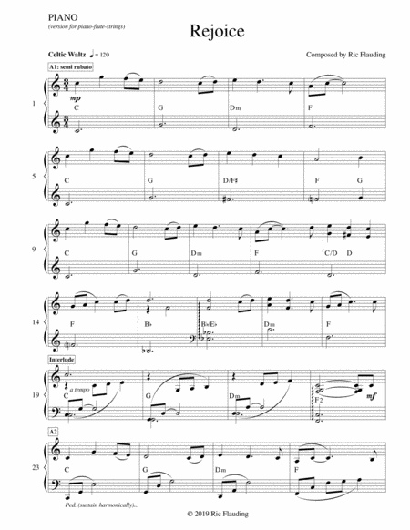 Rejoice Piano Flute Strings Sheet Music