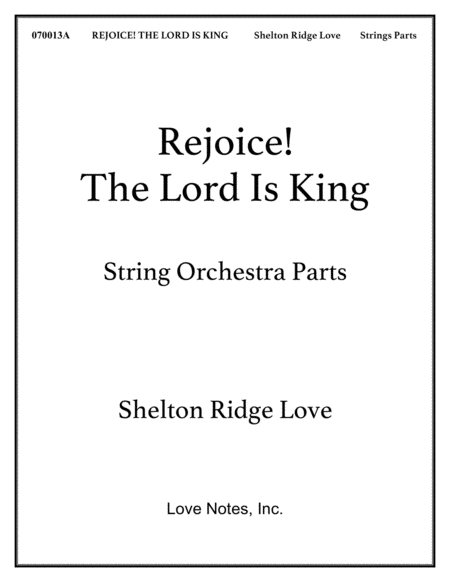 Free Sheet Music Rejoice The Lord Is King Strings