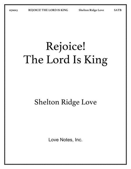 Free Sheet Music Rejoice The Lord Is King