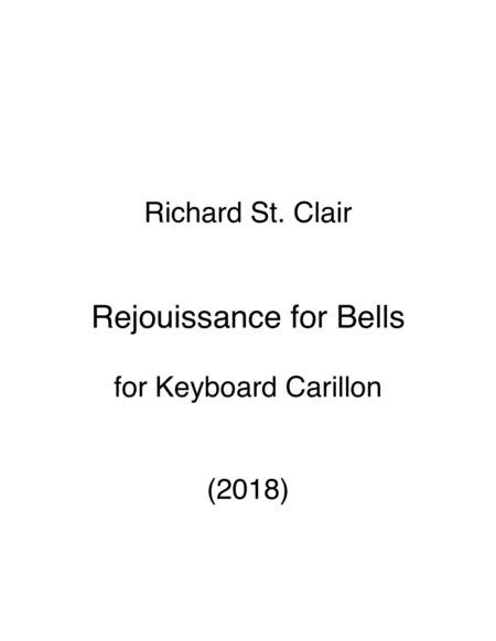 Free Sheet Music Rejouissance For Bells For Keyboard Console Carillon