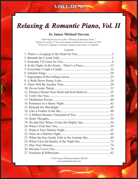 Relaxing Romantic Piano Vol Ii Sheet Music