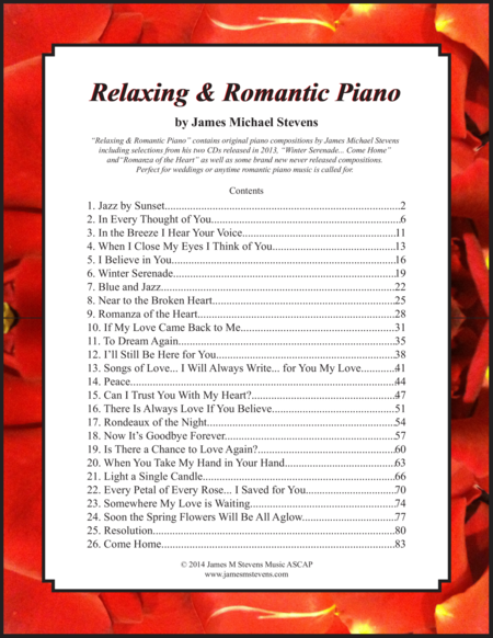 Relaxing Romantic Piano Sheet Music