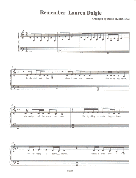 Free Sheet Music Remember Easy Piano