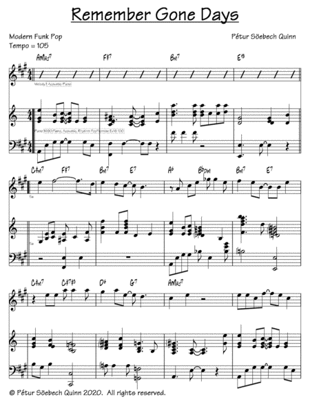 Free Sheet Music Remember Gone Days