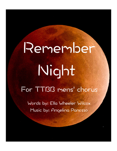 Remember Night For Ttbb Chorus Sheet Music