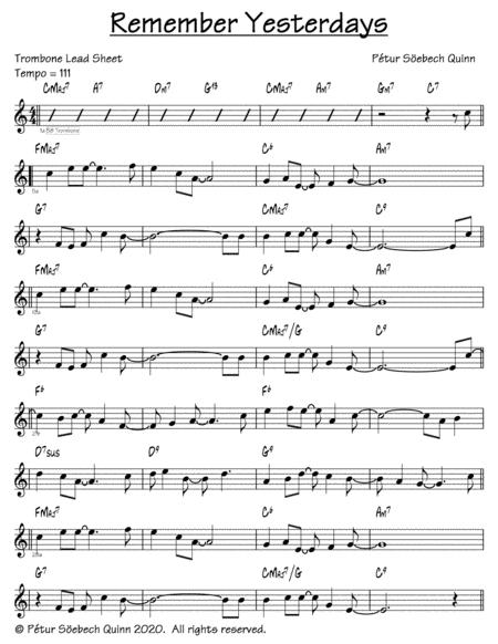 Remember Yesterdays Sheet Music