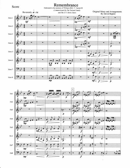 Remembrance For French Horn Octet Sheet Music