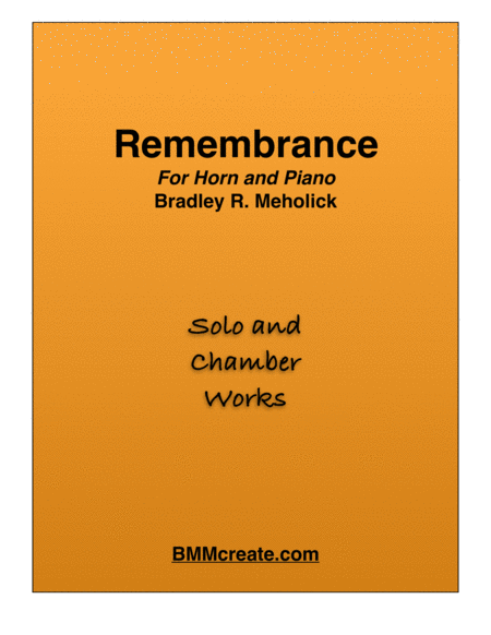 Remembrance For Horn And Piano Sheet Music