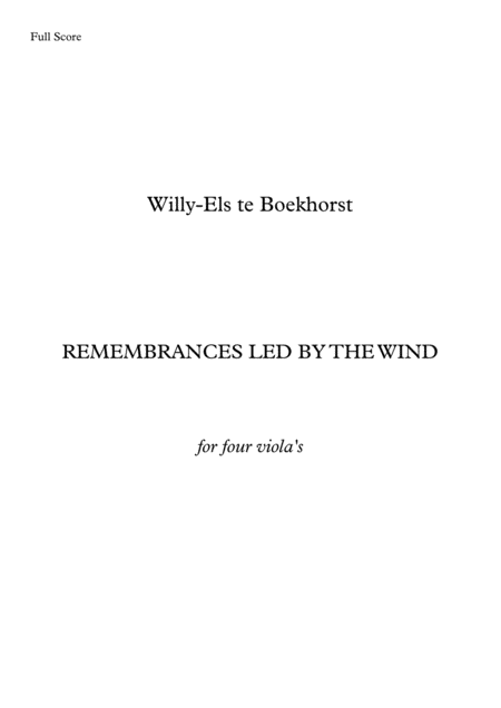 Free Sheet Music Remembrances Led By The Wind