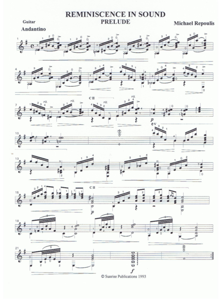 Reminiscence In Sound Prelude Sheet Music