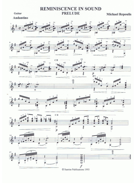 Free Sheet Music Reminiscence In Sound