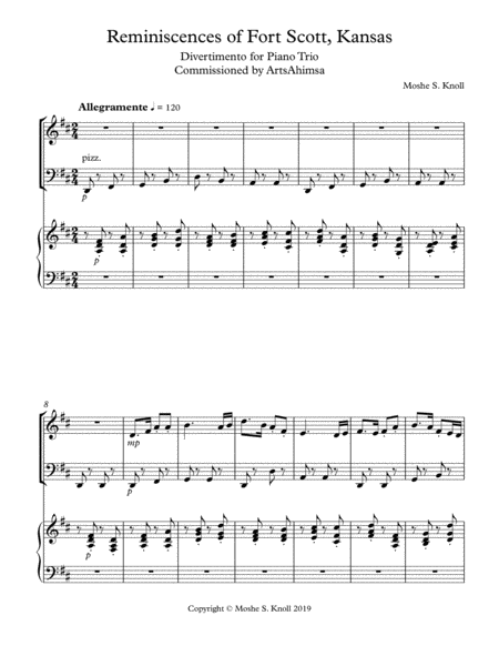 Reminiscences Of Fort Scott Kansas For Piano Trio Sheet Music