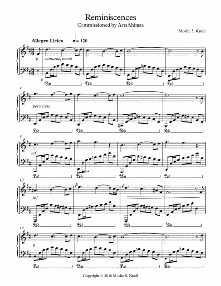 Reminiscences Sheet Music