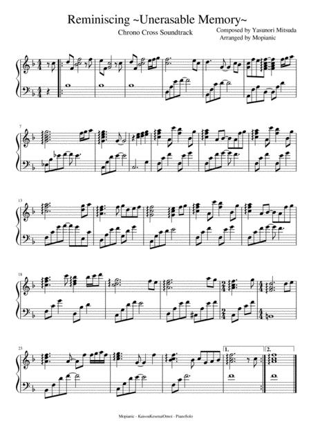 Reminiscing Unerasable Memory Kaisou Kesenai Omoi Sheet Music