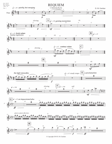 Requiem The Promise Of Eternity Instrumental Parts Sheet Music