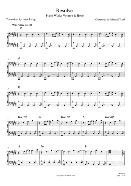 Free Sheet Music Resolve