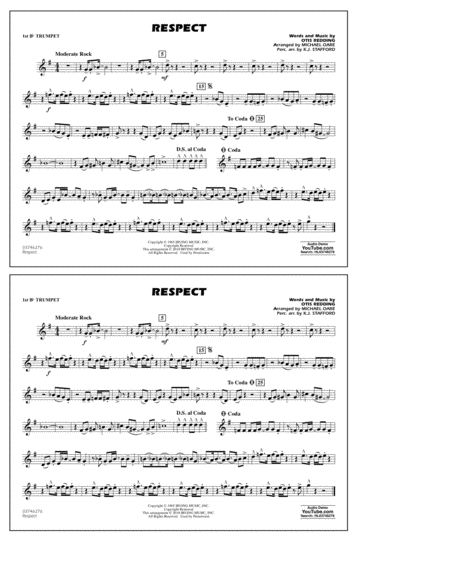 Respect Arr Michael Oare 1st Bb Trumpet Sheet Music