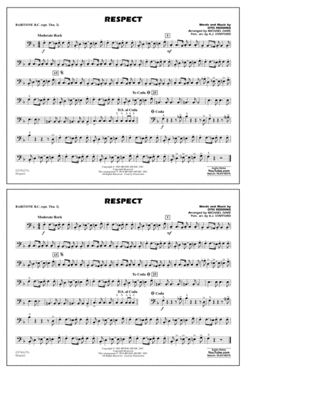 Respect Arr Michael Oare Baritone B C Opt Tbn 2 Sheet Music