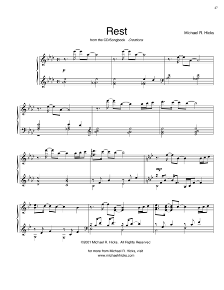 Free Sheet Music Rest