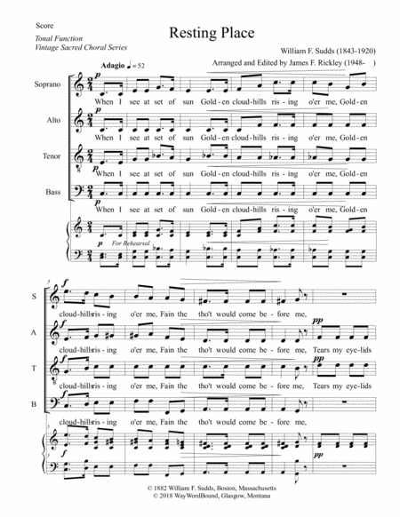 Resting Place Sheet Music