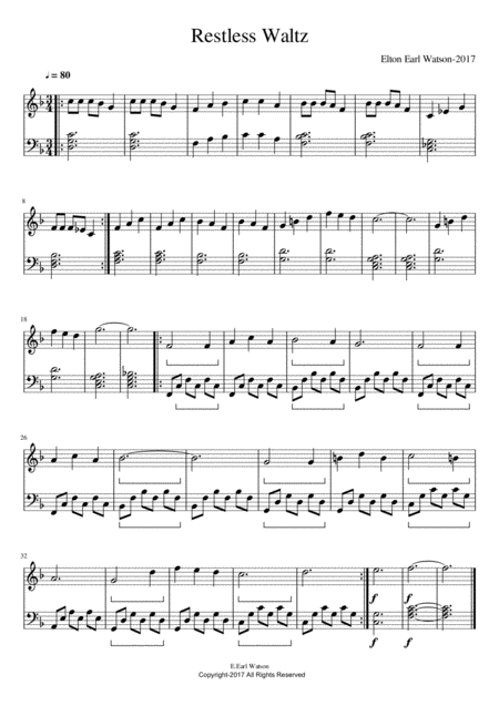 Restless Waltz Sheet Music