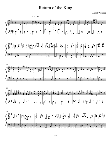 Return Of The King Sheet Music