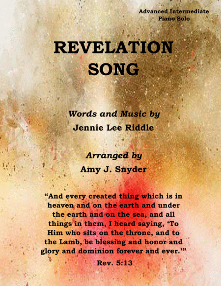 Revelation Song Piano Solo Sheet Music