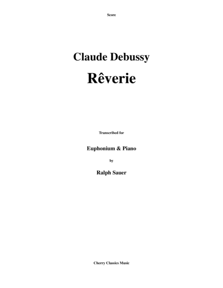 Reverie For Euphonium And Piano Sheet Music