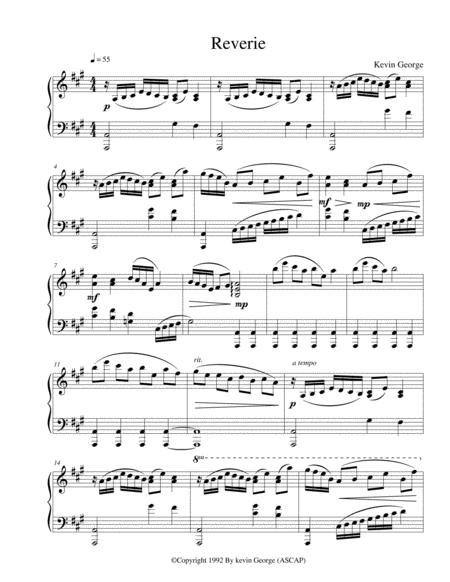 Free Sheet Music Reverie For Piano