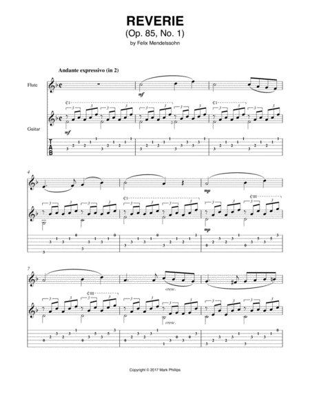 Free Sheet Music Reverie Songs Without Words Op 85 No 1