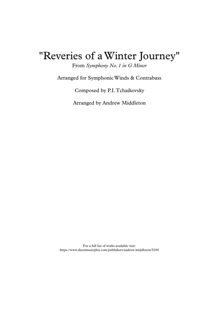 Free Sheet Music Reveries Of A Winter Journey For Symphonic Wind Contrabass