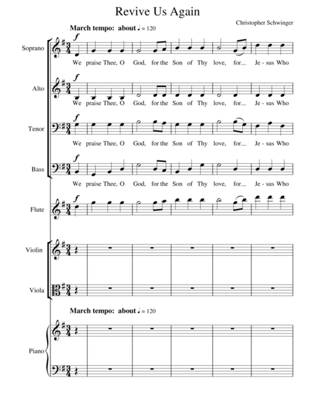 Revive Us Again 3 Of 5 In My Suite Of Hymns Sheet Music